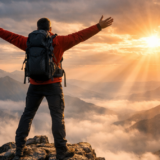 Man on mountain top
