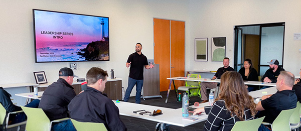 Josh running a leadership class