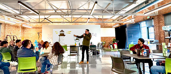 Person facilitating workshop